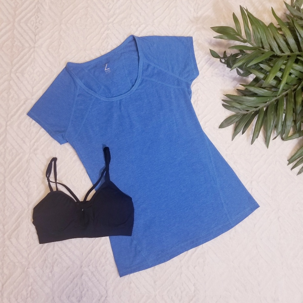 Z by Zella Blue Short Sleeved Activewear Top